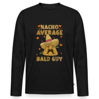 Chapeau de coiffeur chauve - T-shirt manches longues Premium bio Homme - noir - Devant - Nico (187cm)