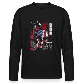 Style Motif Trash - T-shirt manches longues Premium bio Homme - noir - Devant - Nico (187cm)