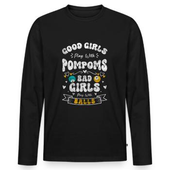 Billiard Billiard Ball Hobby - Men's Premium Organic Long Sleeve Shirt - black - Front - Nico (187cm)