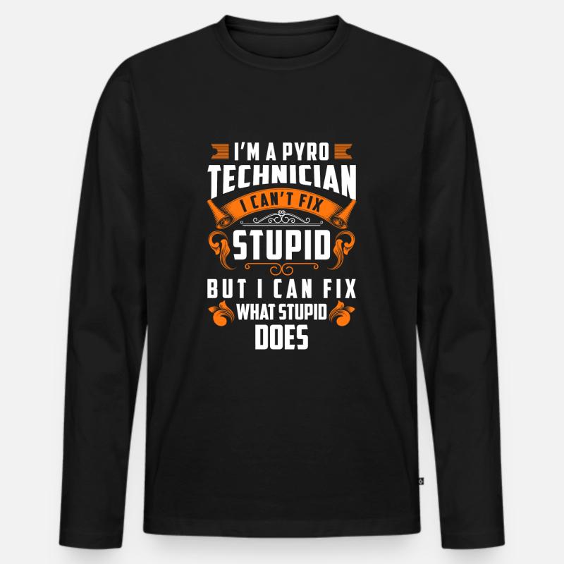 Pyro Neujahr Knaller Stadion - Männer Premium Bio Langarmshirt - Schwarz