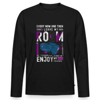 Contrôleur de souris et de clavier d’ordinateur gamer - T-shirt manches longues Premium bio Homme - noir - Devant - Nico (187cm)