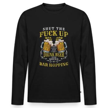 Party Alkohol Schnaps Vollsuff - Männer Premium Bio Langarmshirt - Schwarz - Vorne - Nico (187cm)