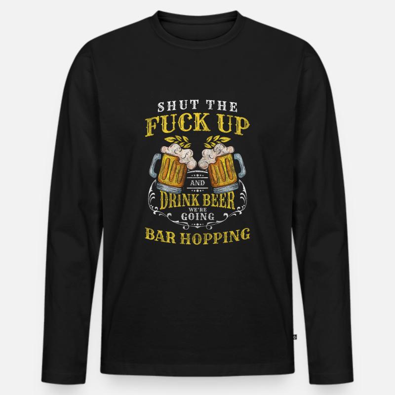 Party Alkohol Schnaps Vollsuff - Männer Premium Bio Langarmshirt - Schwarz