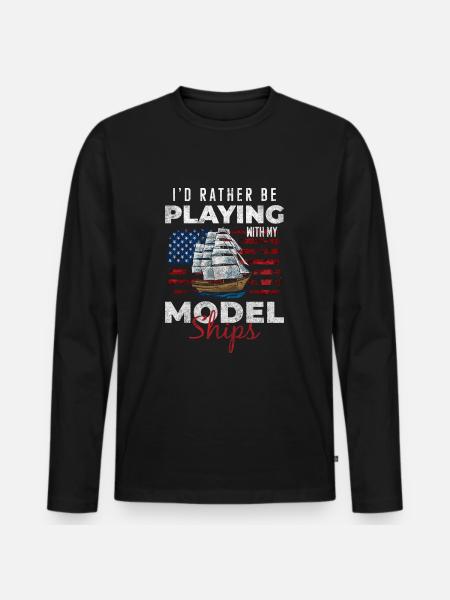 Ship Model Builder Shipping - Men's Premium Organic Long Sleeve Shirt - black
