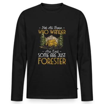 Forestier Bien-être animal Protection de l’environnement Arbres - T-shirt manches longues Premium bio Homme - noir - Devant - Nico (187cm)
