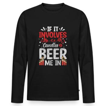 Bougies Hobby Décoration Cire - T-shirt manches longues Premium bio Homme - noir - Devant - Nico (187cm)