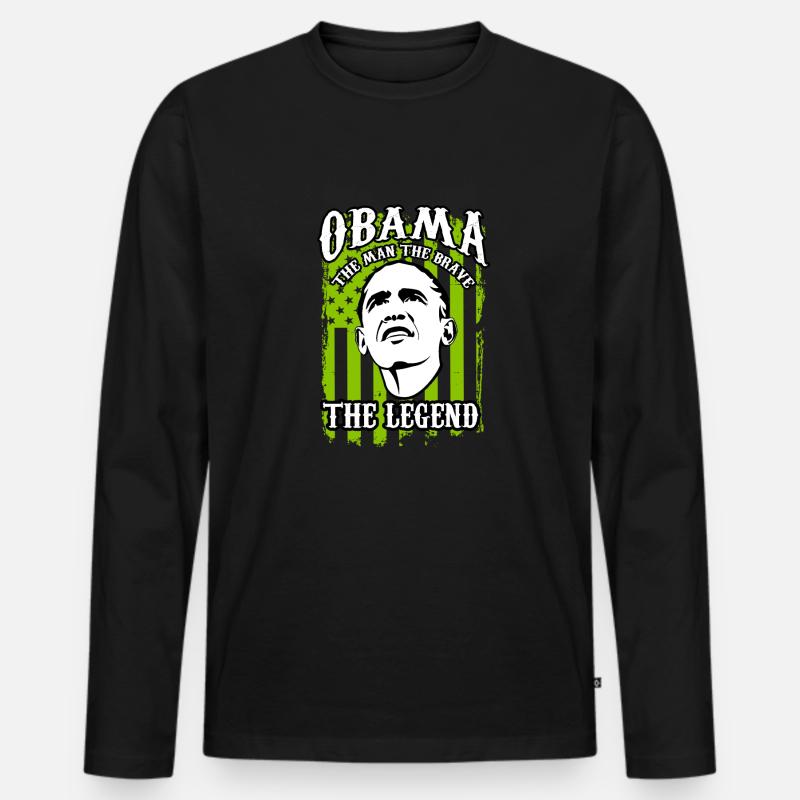 Obama legend - Men's Premium Organic Long Sleeve Shirt - black