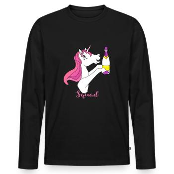 Licorne mariée groupe sekt Célébrer Doux Rose Cheval - T-shirt manches longues Premium bio Homme - noir - Devant - Nico (187cm)