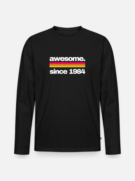 awesome since 1984 - Männer Premium Bio Langarmshirt - Schwarz