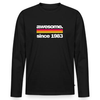 awesome since 1983 - Männer Premium Bio Langarmshirt - Schwarz - Vorne - Nico (187cm)