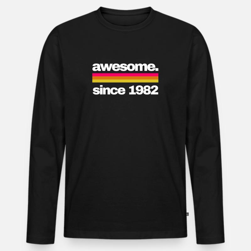 awesome since 1982 - Männer Premium Bio Langarmshirt - Schwarz