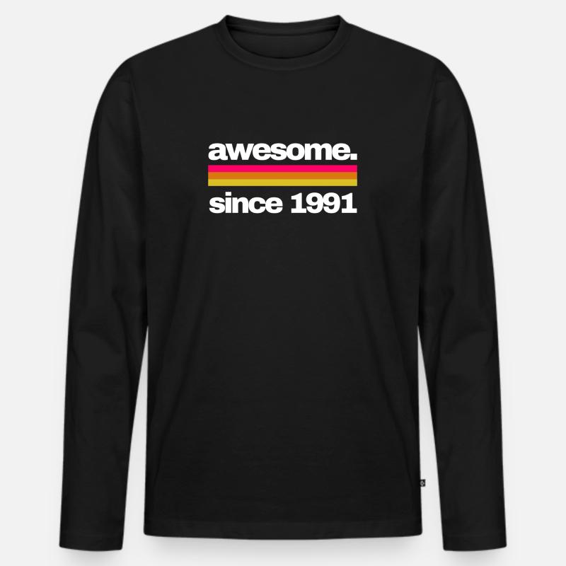 awesome since 1991 - Männer Premium Bio Langarmshirt - Schwarz