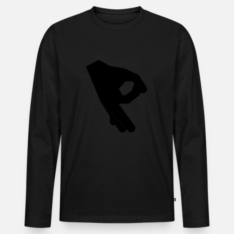 Handspiel - Männer Premium Bio Langarmshirt - Schwarz