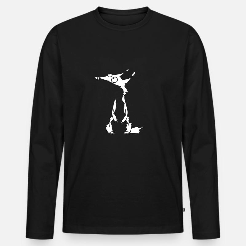 White fox no 3 - Männer Premium Bio Langarmshirt - Schwarz