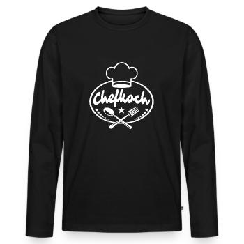 Chefkoch - Männer Premium Bio Langarmshirt - Schwarz - Vorne - Nico (187cm)