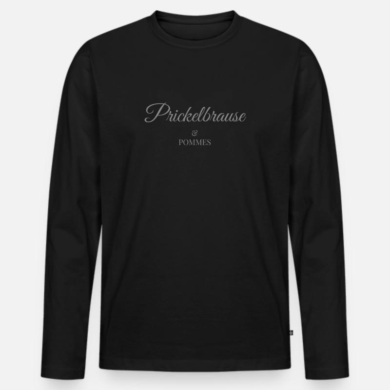 Prickelbrause & Pommes - Männer Premium Bio Langarmshirt - Schwarz