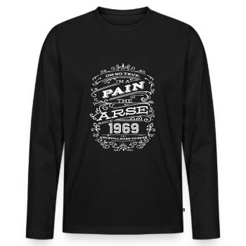 Hillarious Funny Birthday Shirt 1969 Édition Blanche - T-shirt manches longues Premium bio Homme - noir - Devant - Nico (187cm)