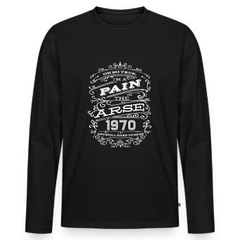 Hillarious Funny Birthday Shirt 1970 White Edition - T-shirt manches longues Premium bio Homme - noir - Devant - Nico (187cm)