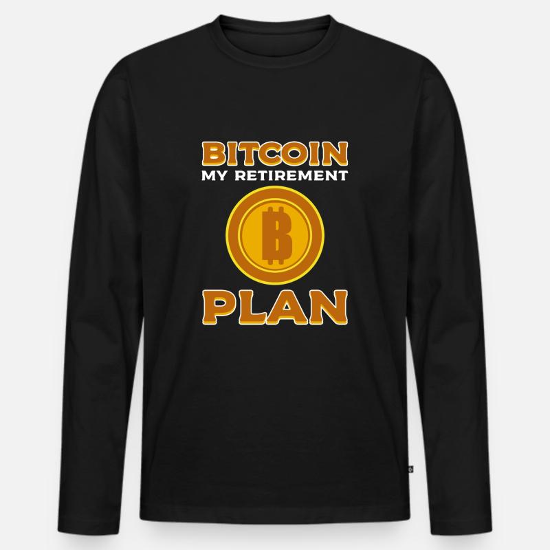 Bitcoin - Männer Premium Bio Langarmshirt - Schwarz