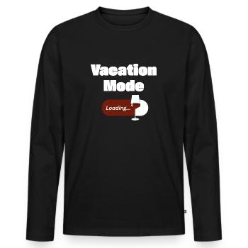 Mode vacances activé – Vin avec barre de chargement (léger) - T-shirt manches longues Premium bio Homme - noir - Devant - Nico (187cm)