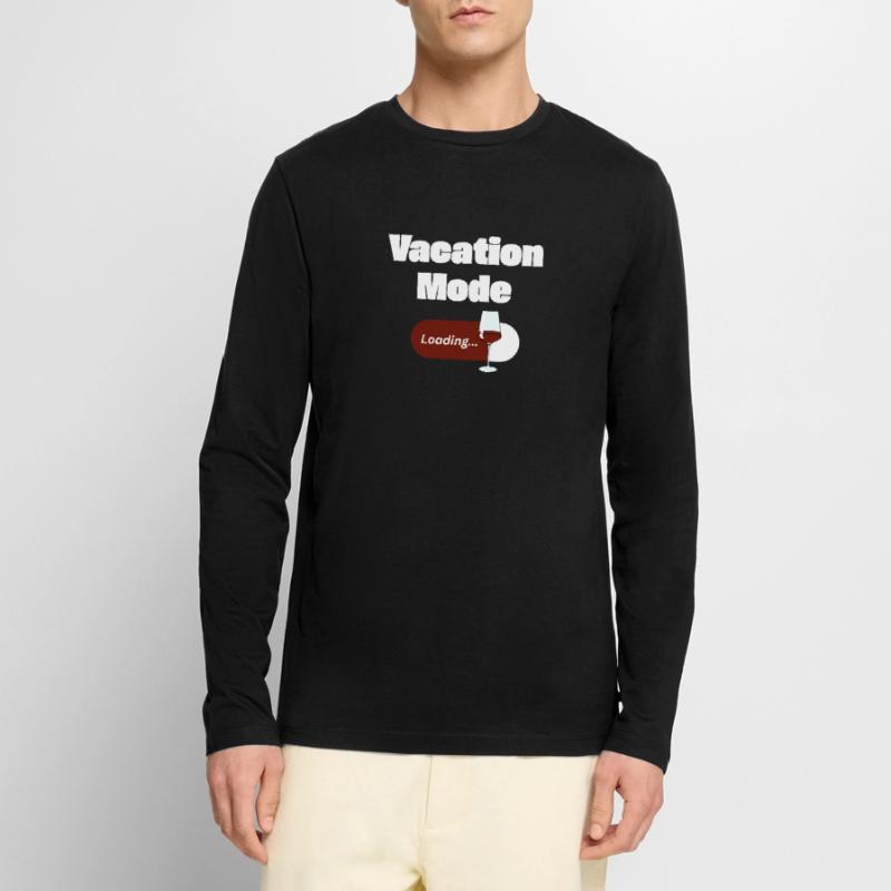 Vacation Mode On – Wine with Loading Bar (light) Men's Premium Organic Long Sleeve Shirt