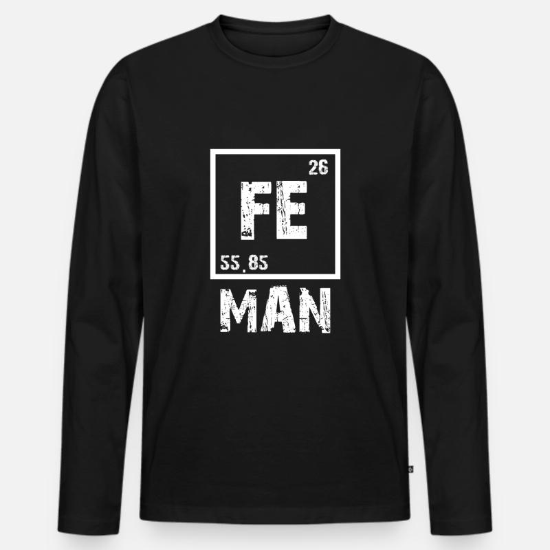 FE MAN - Männer Premium Bio Langarmshirt - Schwarz