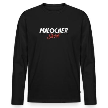 Malocher Shört - Männer Premium Bio Langarmshirt - Schwarz - Vorne - Nico (187cm)