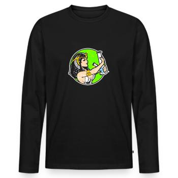 Kleopatra Wasserpfeife Shisha Ägypten - Männer Premium Bio Langarmshirt - Schwarz - Vorne - Nico (187cm)