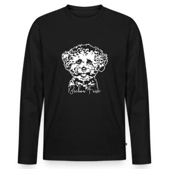 BICHON FRISE Portrait Chiens Wilsigns - T-shirt manches longues Premium bio Homme - noir - Devant - Nico (187cm)