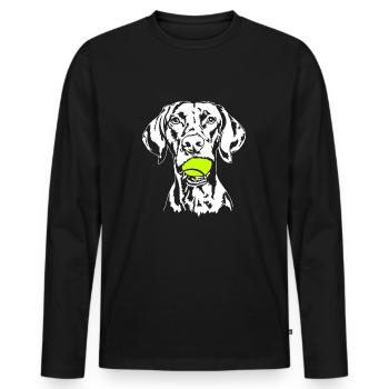 Vizsla Ball Ball Junkie Dogs Wilsigns - T-shirt manches longues Premium bio Homme - noir - Devant - Nico (187cm)