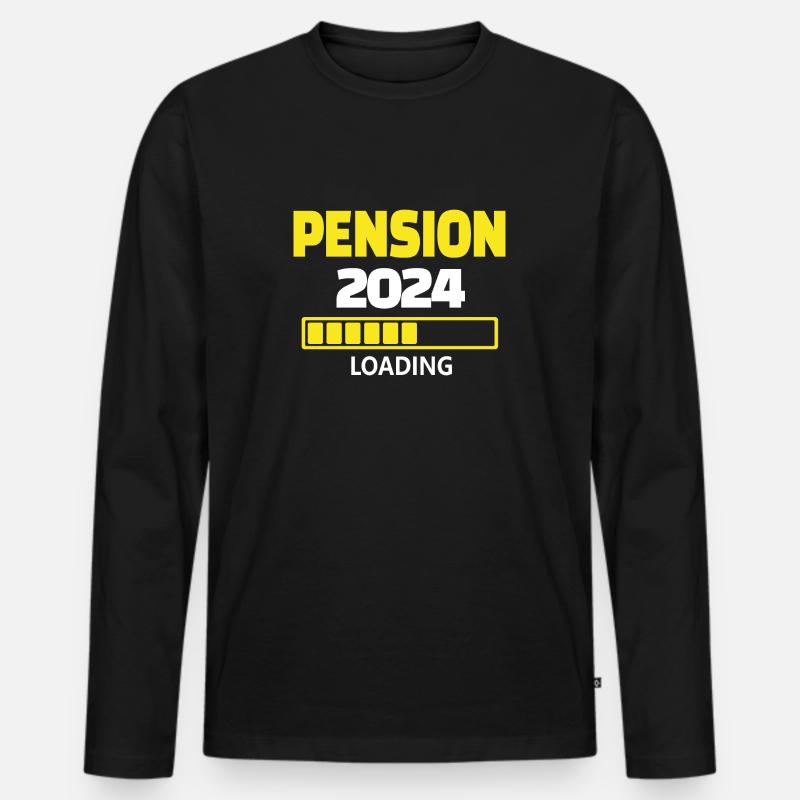 Pension 2024 Loading - Männer Premium Bio Langarmshirt - Schwarz