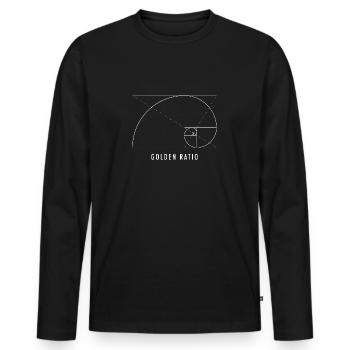 Goldener Schnitt - Männer Premium Bio Langarmshirt - Schwarz - Vorne - Nico (187cm)