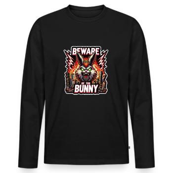 Beware of the Bunny Hasendesaster Desaster - Männer Premium Bio Langarmshirt - Schwarz - Vorne - Nico (187cm)