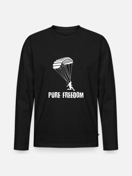 Skydiving freedom - Men's Premium Organic Long Sleeve Shirt - black