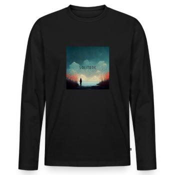 Solitude - Lonely Man - T-shirt manches longues Premium bio Homme - noir - Devant - Nico (187cm)