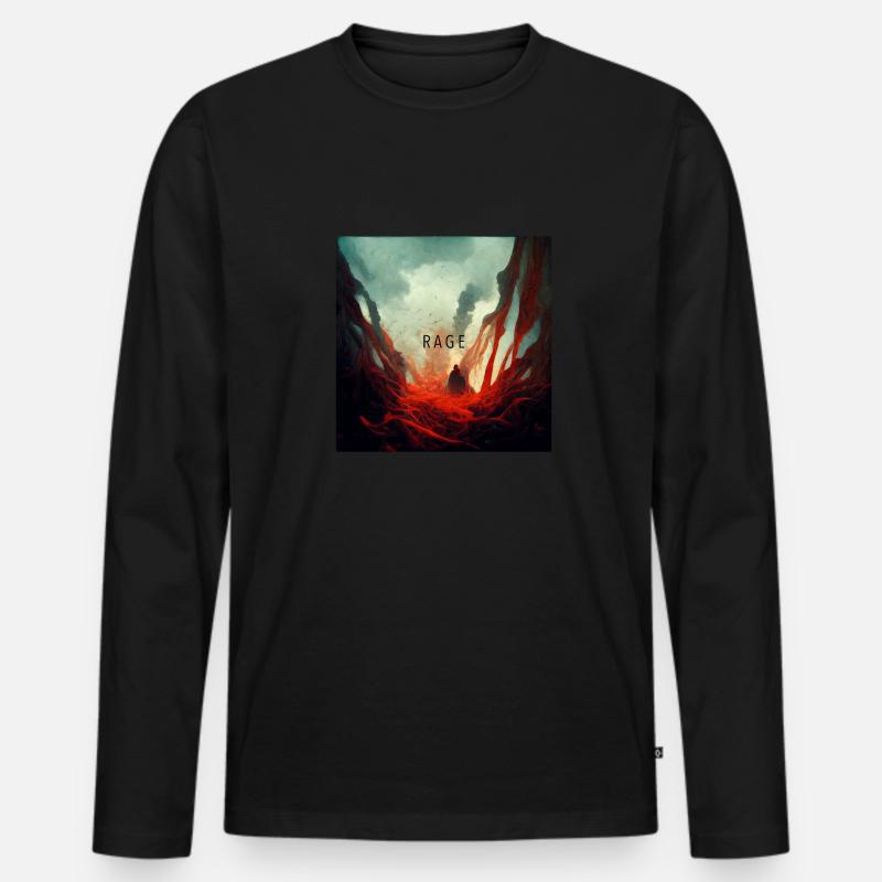 Rage Wut - Männer Premium Bio Langarmshirt - Schwarz