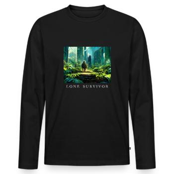 Lone Survivor Einziger Überlebender - Männer Premium Bio Langarmshirt - Schwarz - Vorne - Nico (187cm)