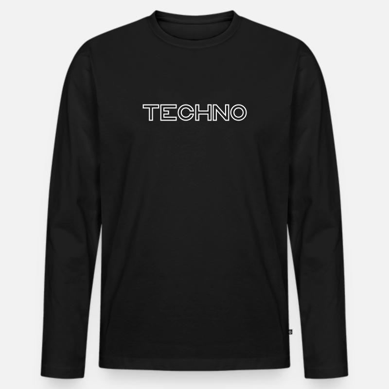 Techno - Men's Premium Organic Long Sleeve Shirt - black