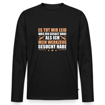 Handwerk Humor Schreiner Handwerker - Männer Premium Bio Langarmshirt - Schwarz - Vorne - Nico (187cm)