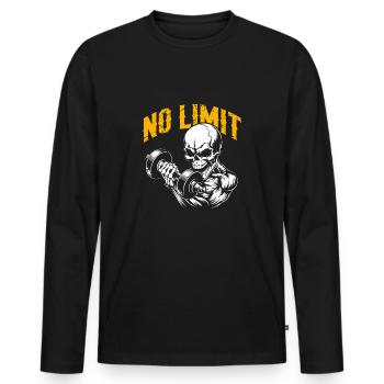 Entraînement de musculation du crâne et No Limit - T-shirt manches longues Premium bio Homme - noir - Devant - Nico (187cm)