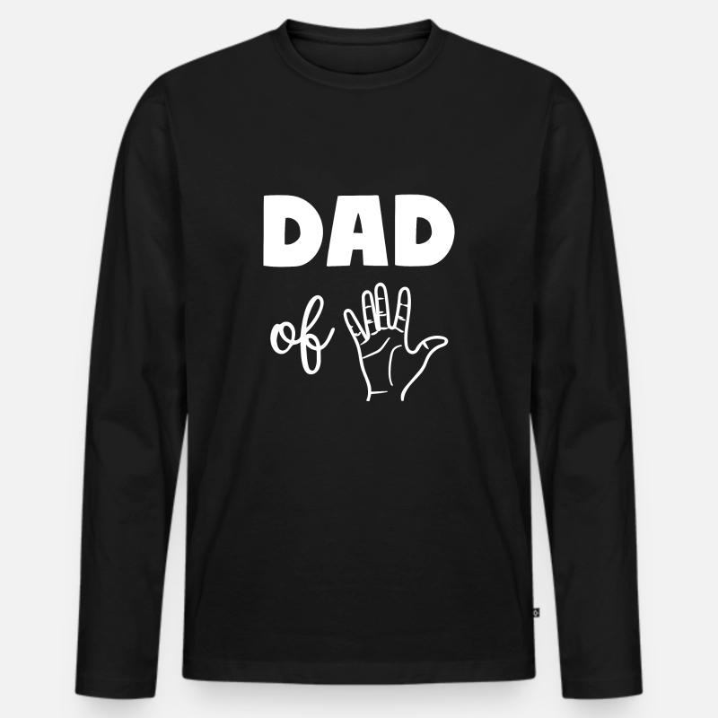 Dad of Five 5 Dad - Männer Premium Bio Langarmshirt - Schwarz