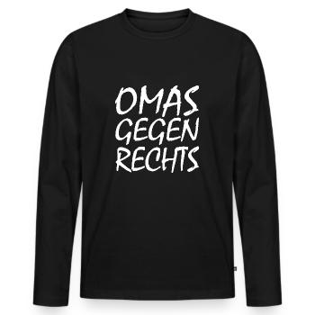 Grannies against the right - Men's Premium Organic Long Sleeve Shirt - black - Front - Nico (187cm)