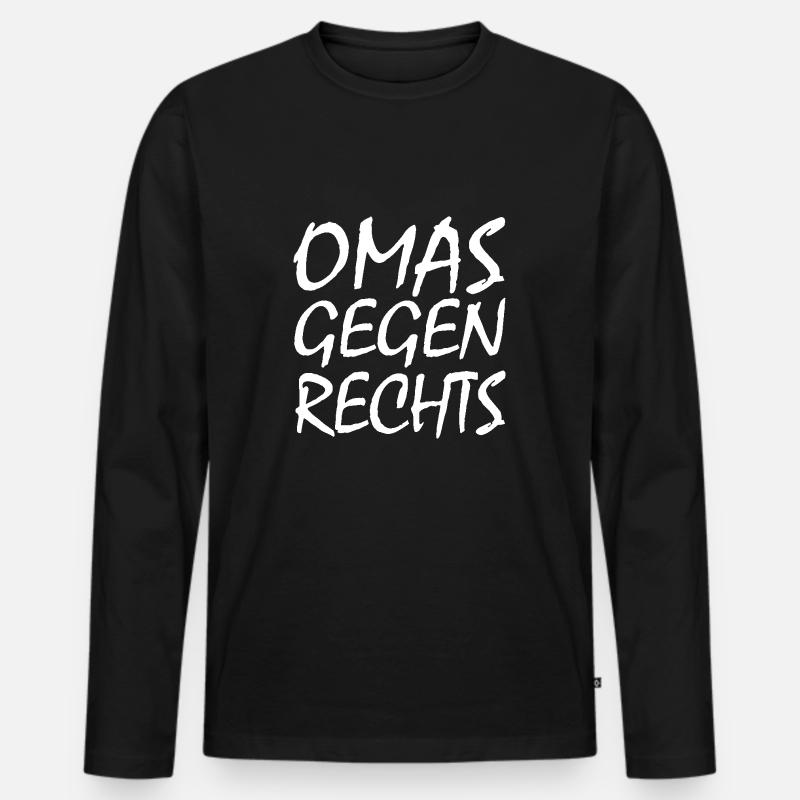 Omas gegen rechts - Männer Premium Bio Langarmshirt - Schwarz