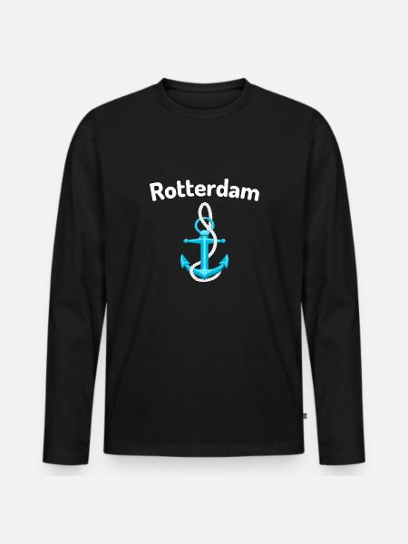 Rotterdam - Men's Premium Organic Long Sleeve Shirt - black