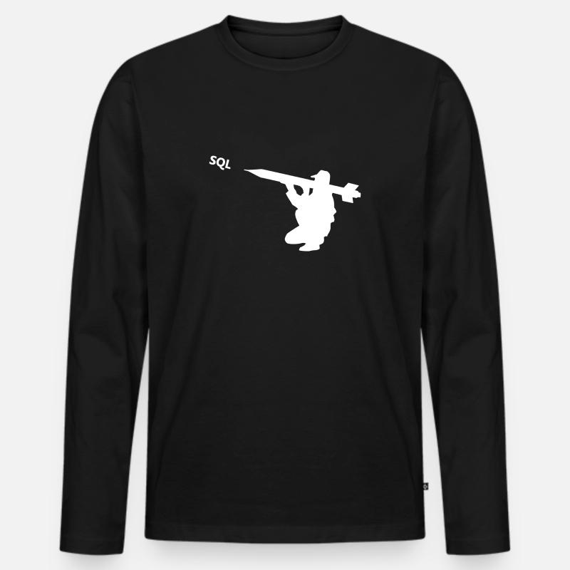 Lance requête SQL - T-shirt manches longues Premium bio Homme - noir
