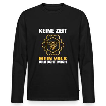 Hobbyimker Bienenvolk Imker liebt Honig-Biene - Männer Premium Bio Langarmshirt - Schwarz - Vorne - Nico (187cm)