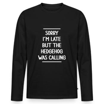 Un ami hérisson sauve une famille de hérissons - T-shirt manches longues Premium bio Homme - noir - Devant - Nico (187cm)