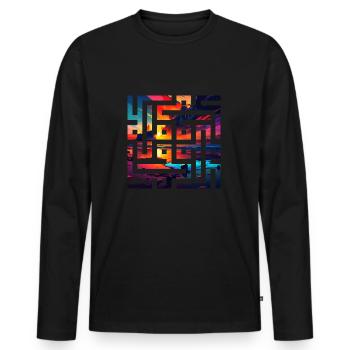 Sunset on the beach Christmas gift - Men's Premium Organic Long Sleeve Shirt - black - Front - Nico (187cm)