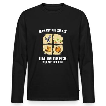 Garten Pflanzen Gärtner Gartenarbeit Gemüsebeet - Männer Premium Bio Langarmshirt - Schwarz - Vorne - Nico (187cm)