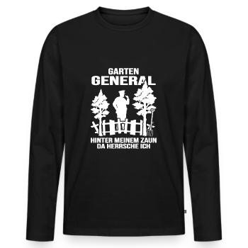 Jardin familial Jardin Général dans le jardin familial - T-shirt manches longues Premium bio Homme - noir - Devant - Nico (187cm)